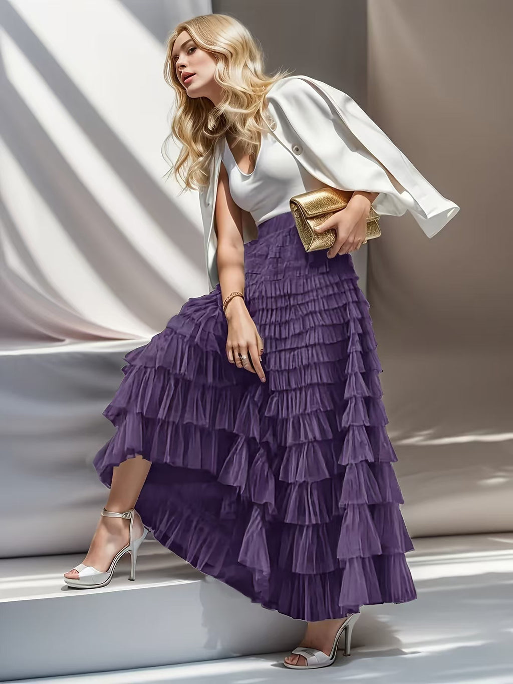 Fashion Mesh Cake Skirt for Women