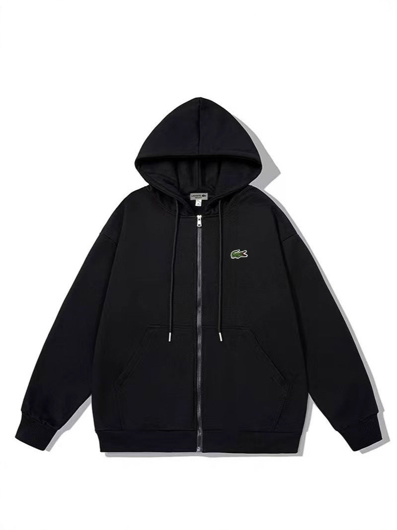 Hooded Cardigan Solid Color