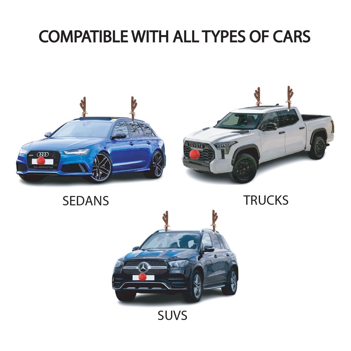 Christmas Car Antlers Short Plush Decorations