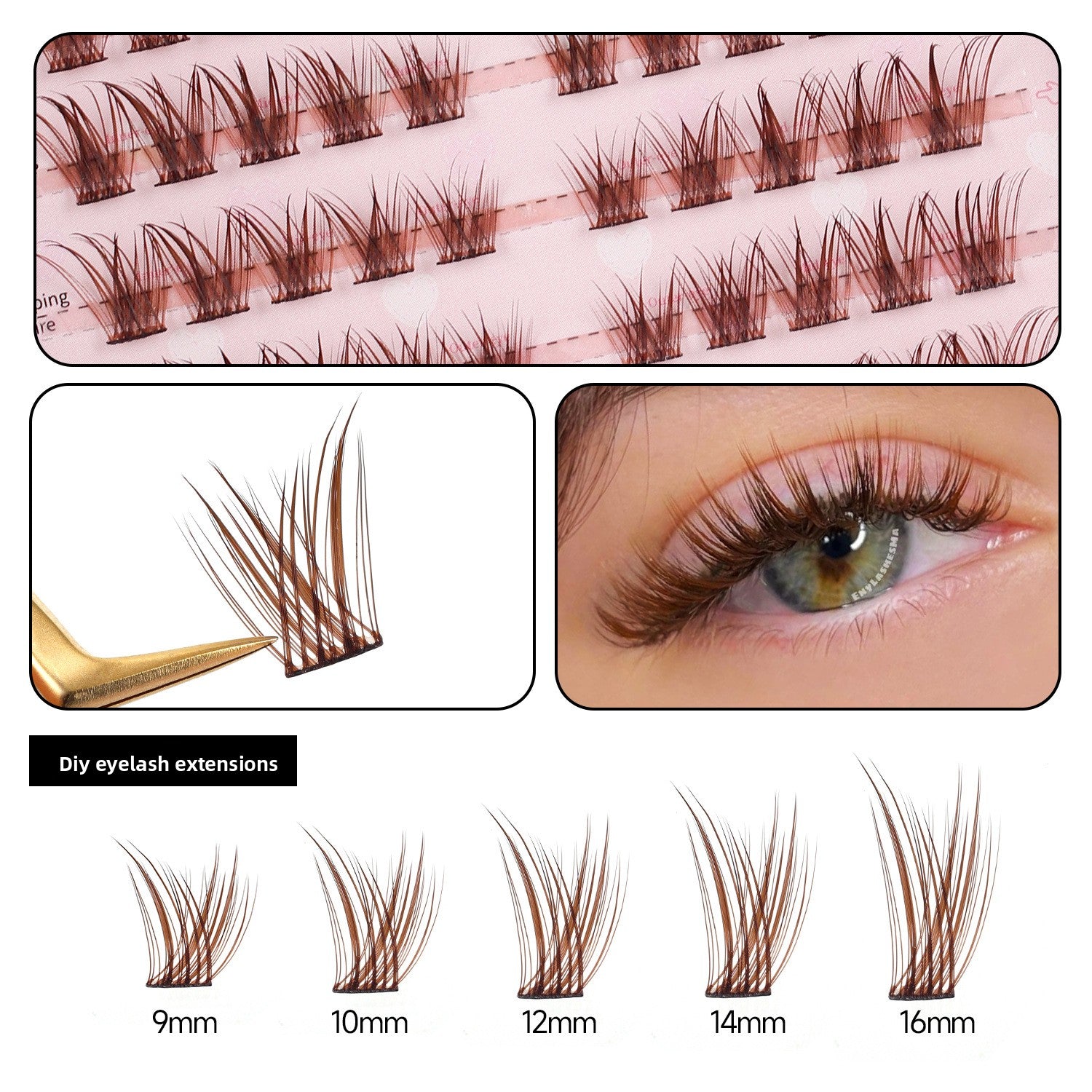 Caramel brown false eyelashes