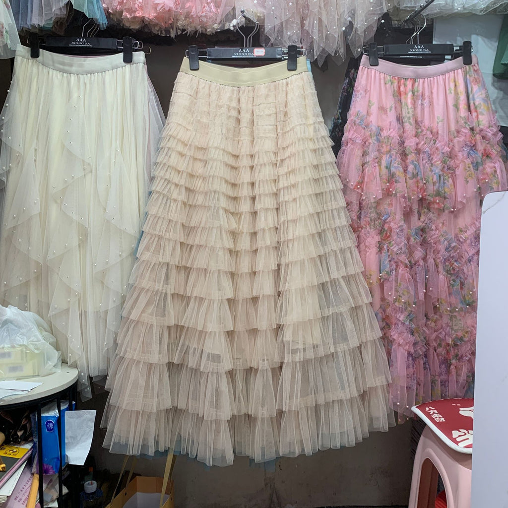 Fashion Mesh Cake Skirt for Women
