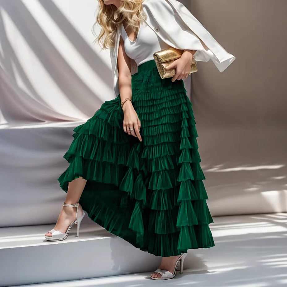 Fashion Mesh Cake Skirt for Women