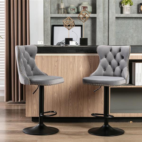 Furniture, rotating velvet bar stools