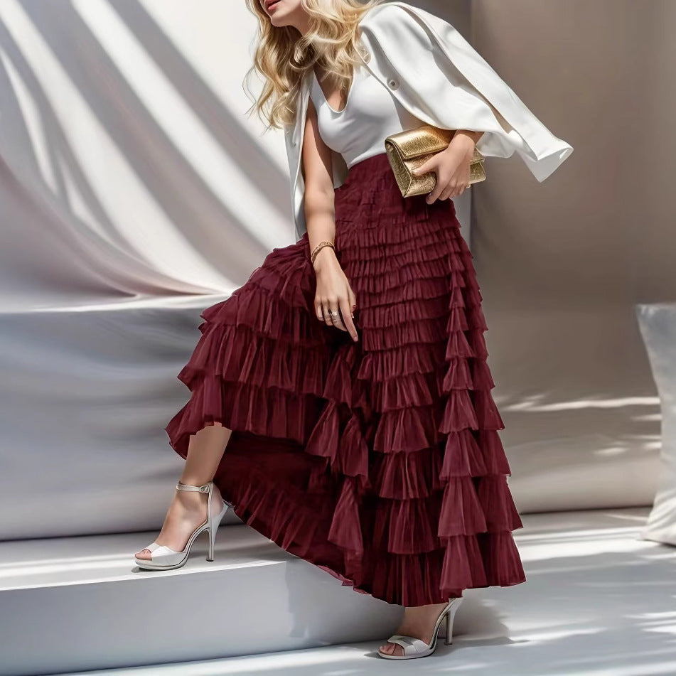Fashion Mesh Cake Skirt for Women