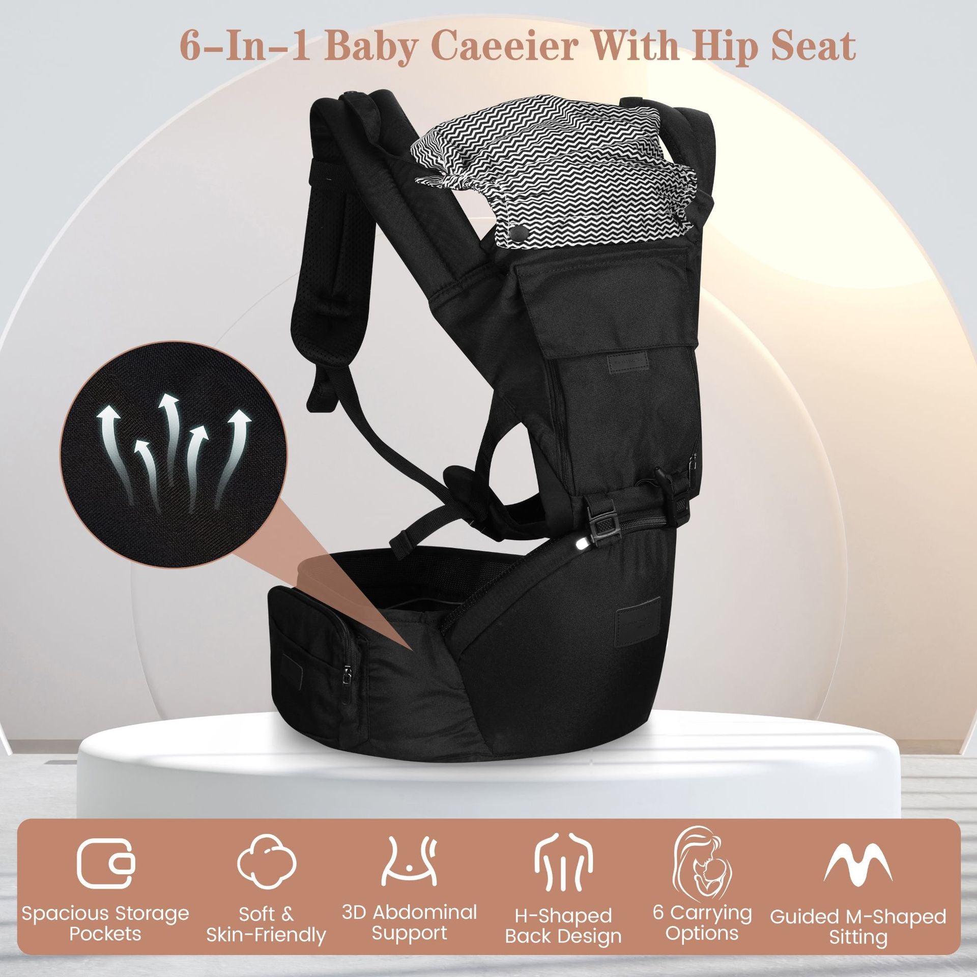 Adjustable Baby Waist Carrier with Stool